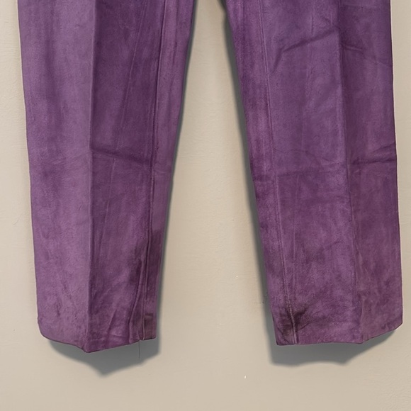 Vintage Cuir Zebra Leather purple pants size 12 - Picture 3 of 7